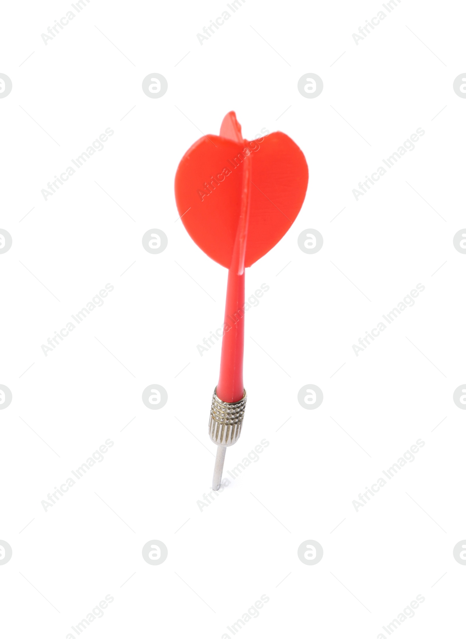 Photo of One red dart arrow isolated on white