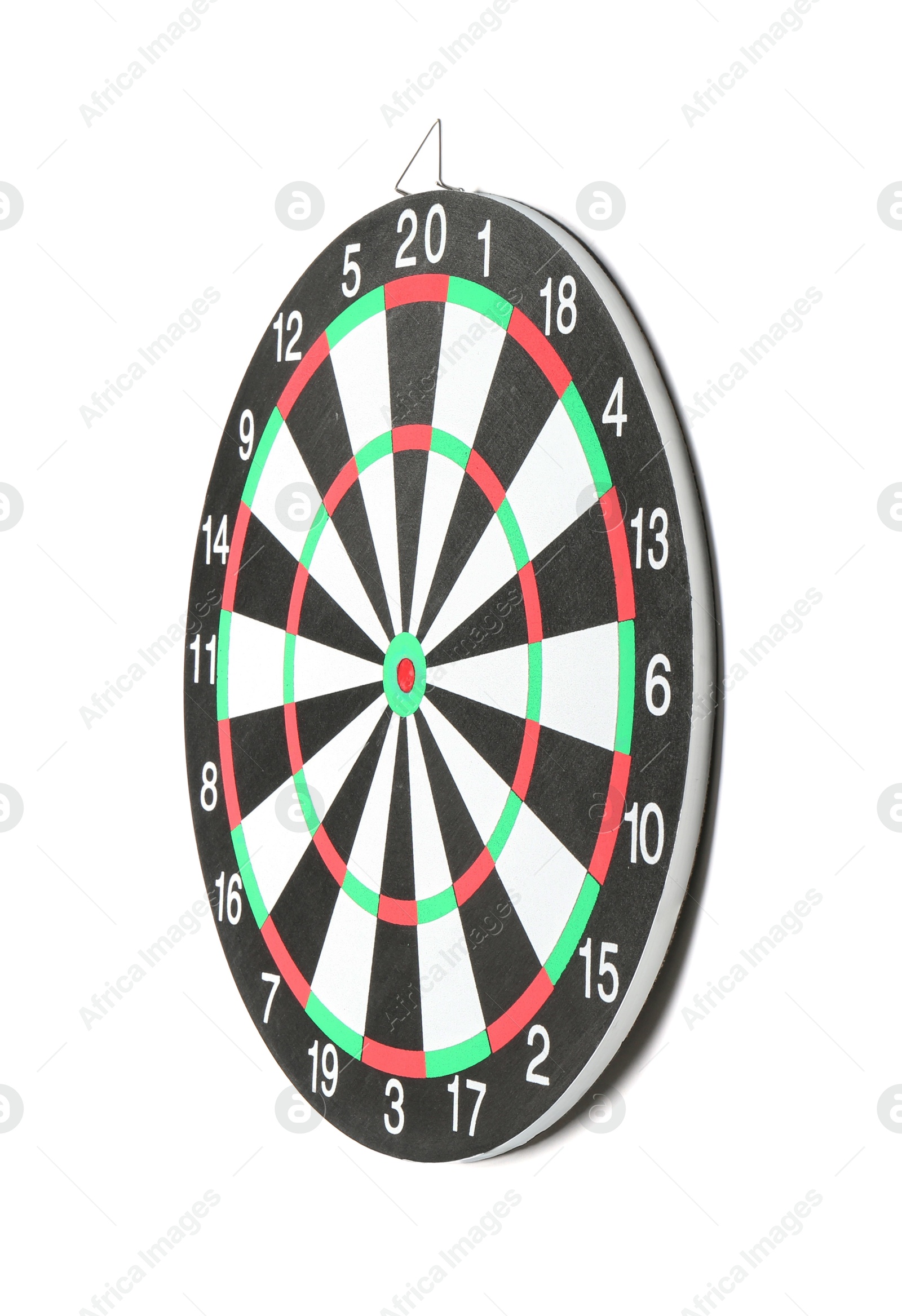 Photo of One dartboard isolated on white. Sports equipment