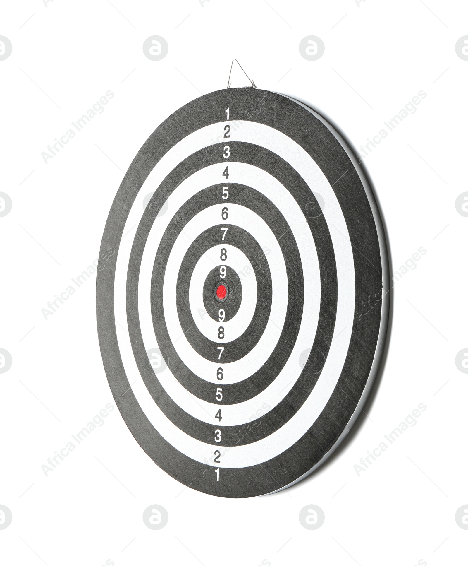 Photo of One dartboard isolated on white. Sports equipment