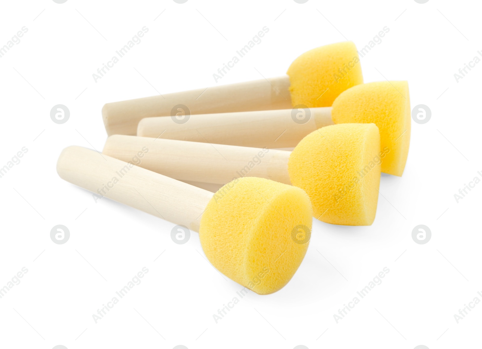 Photo of Many sponges for face painting isolated on white