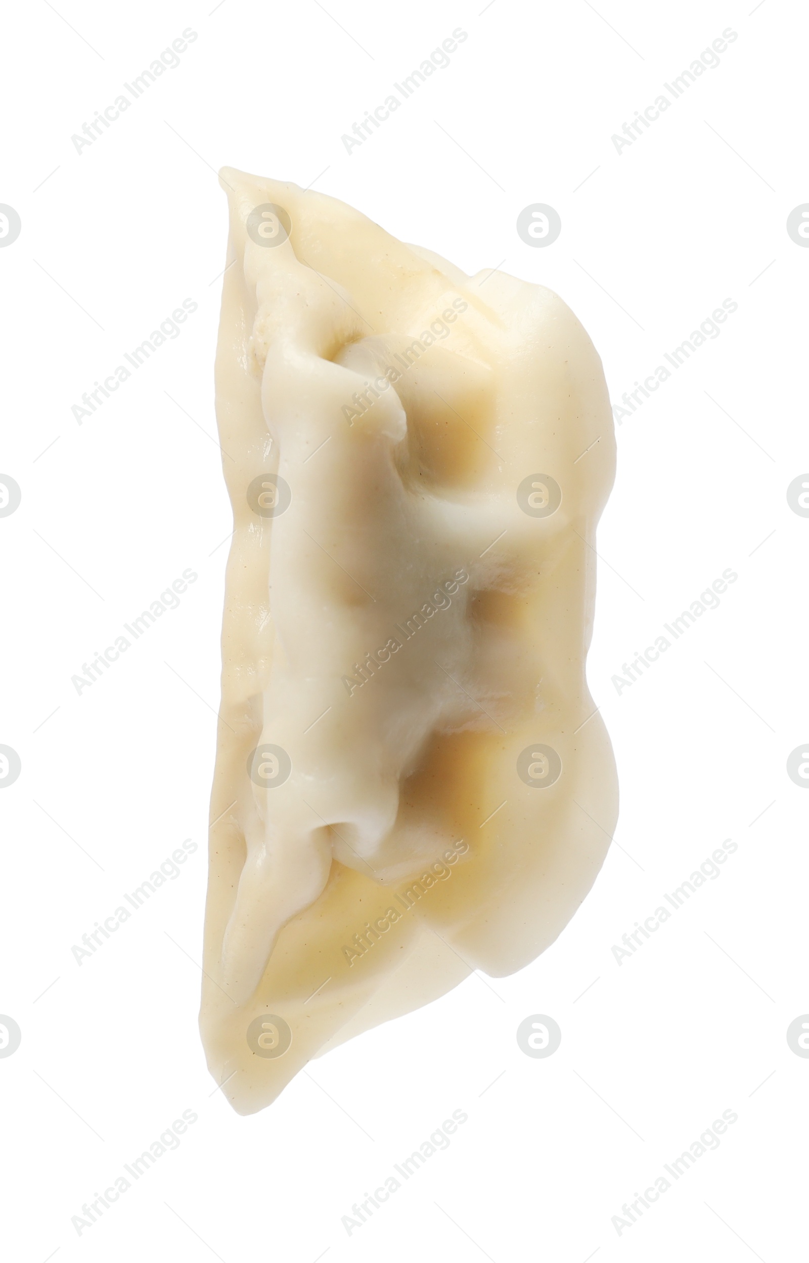 Photo of One fresh gyoza dumpling isolated on white