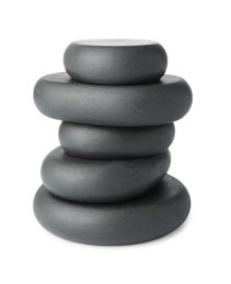 Photo of Stack of spa stones isolated on white