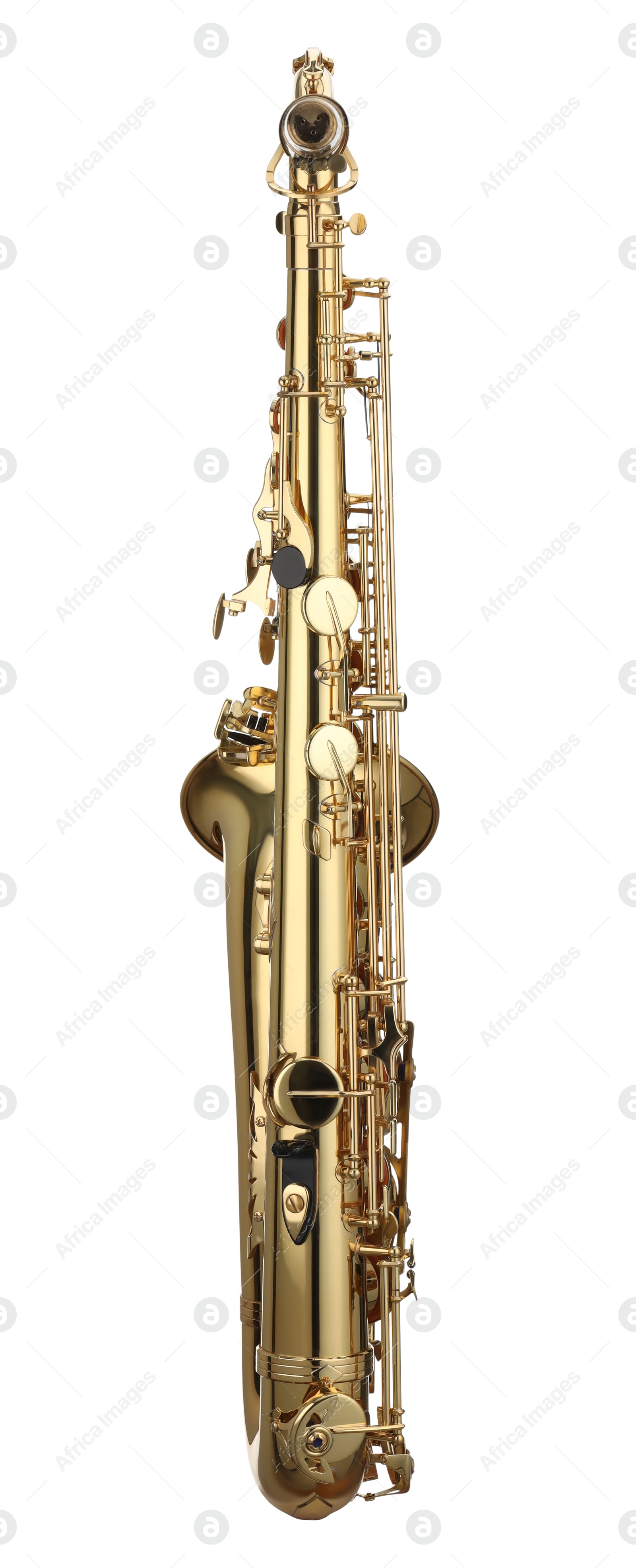 Photo of Jazz. One beautiful saxophone isolated on white