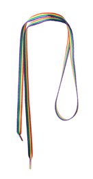 Photo of Shoelace in LGBT colors on white background