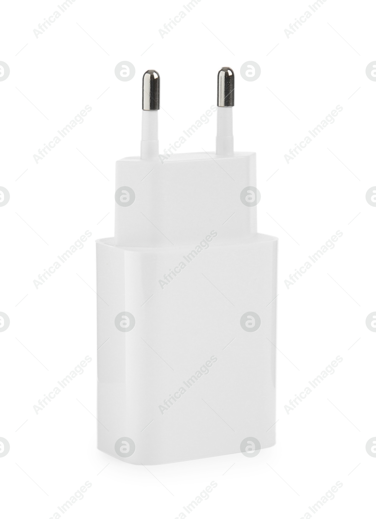 Photo of USB power adapter (charger) isolated on white