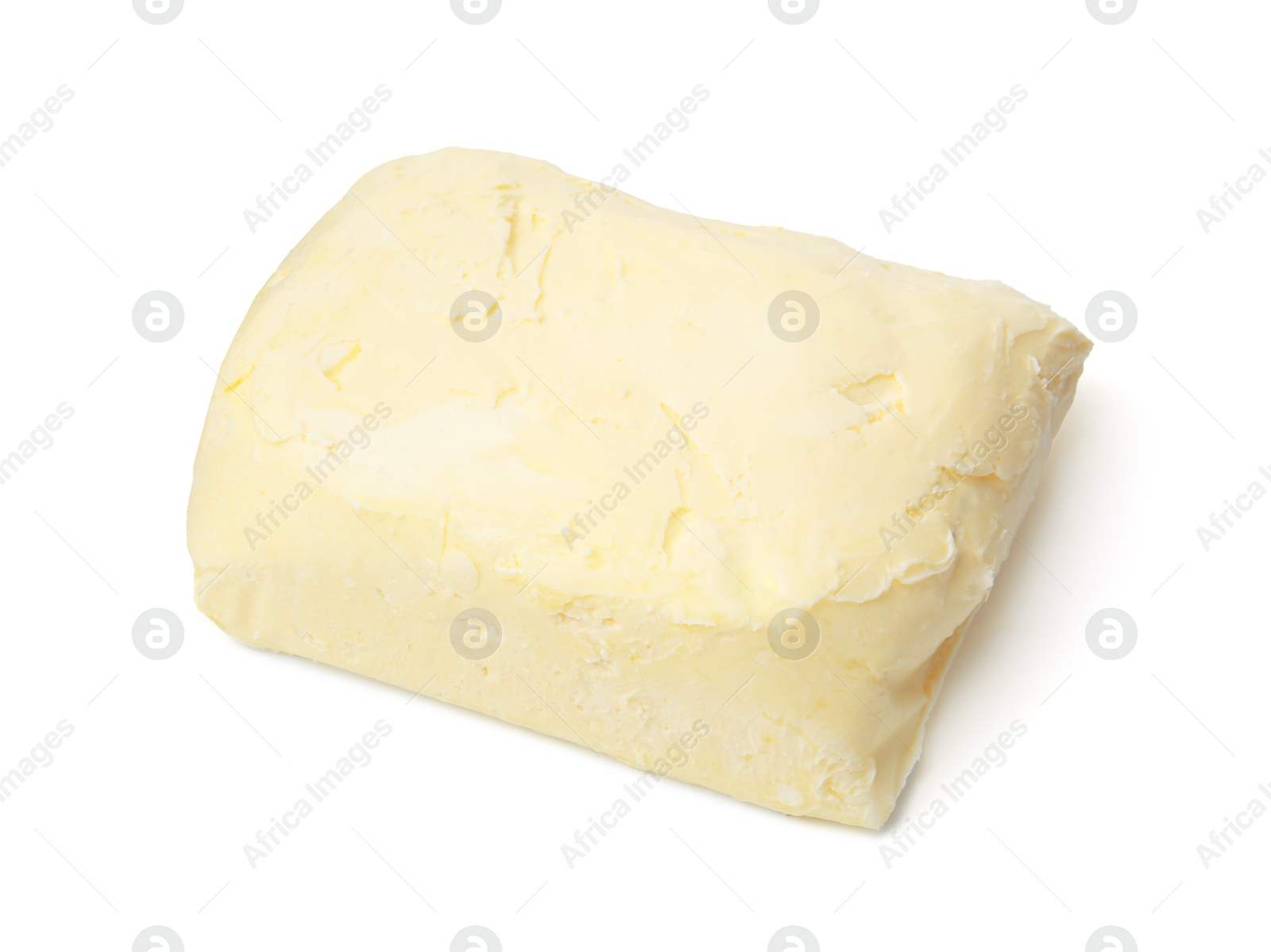 Photo of Block of tasty butter isolated on white