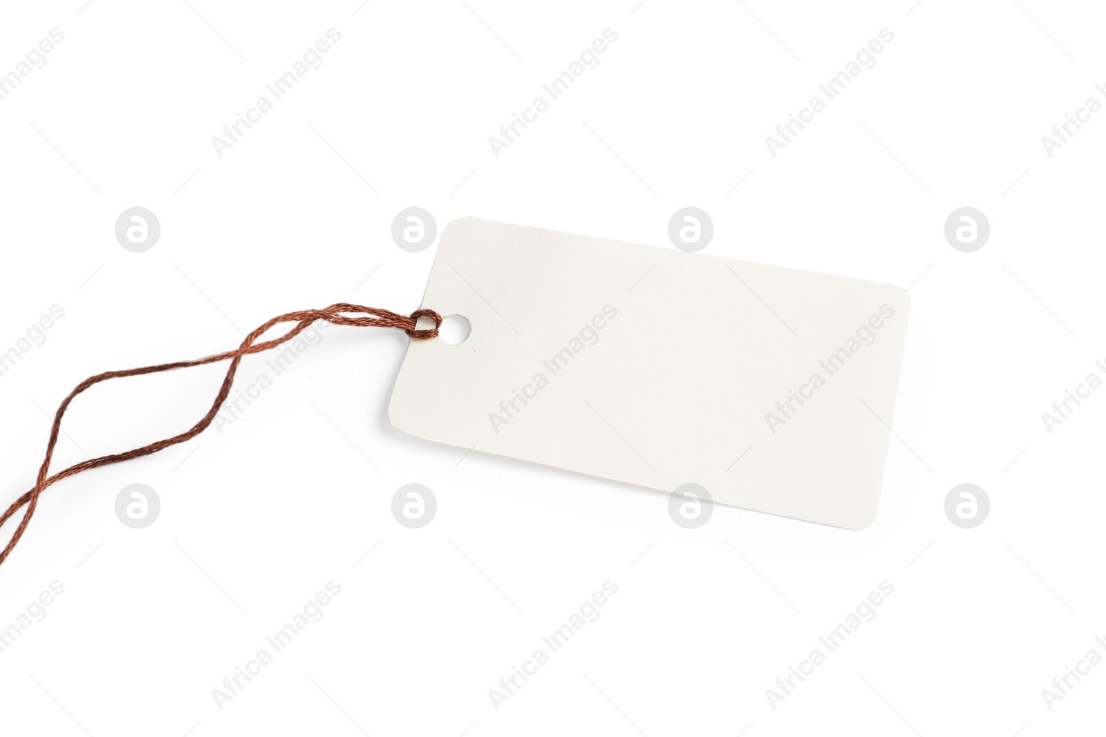 Photo of Blank tag with string isolated on white