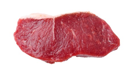 Photo of Piece of raw beef meat isolated on white