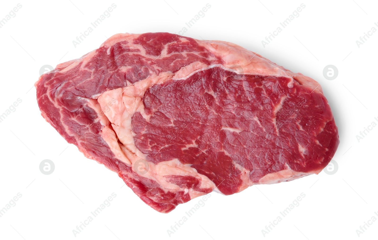 Photo of Piece of raw beef meat isolated on white