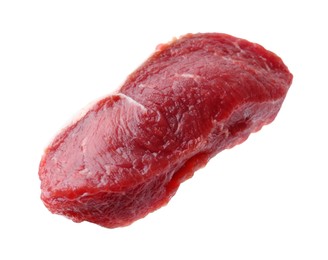 Photo of Piece of raw beef meat isolated on white