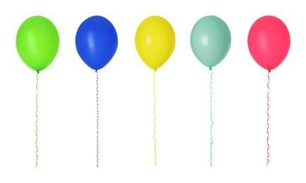 Image of Balloons in different colors isolated on white, set