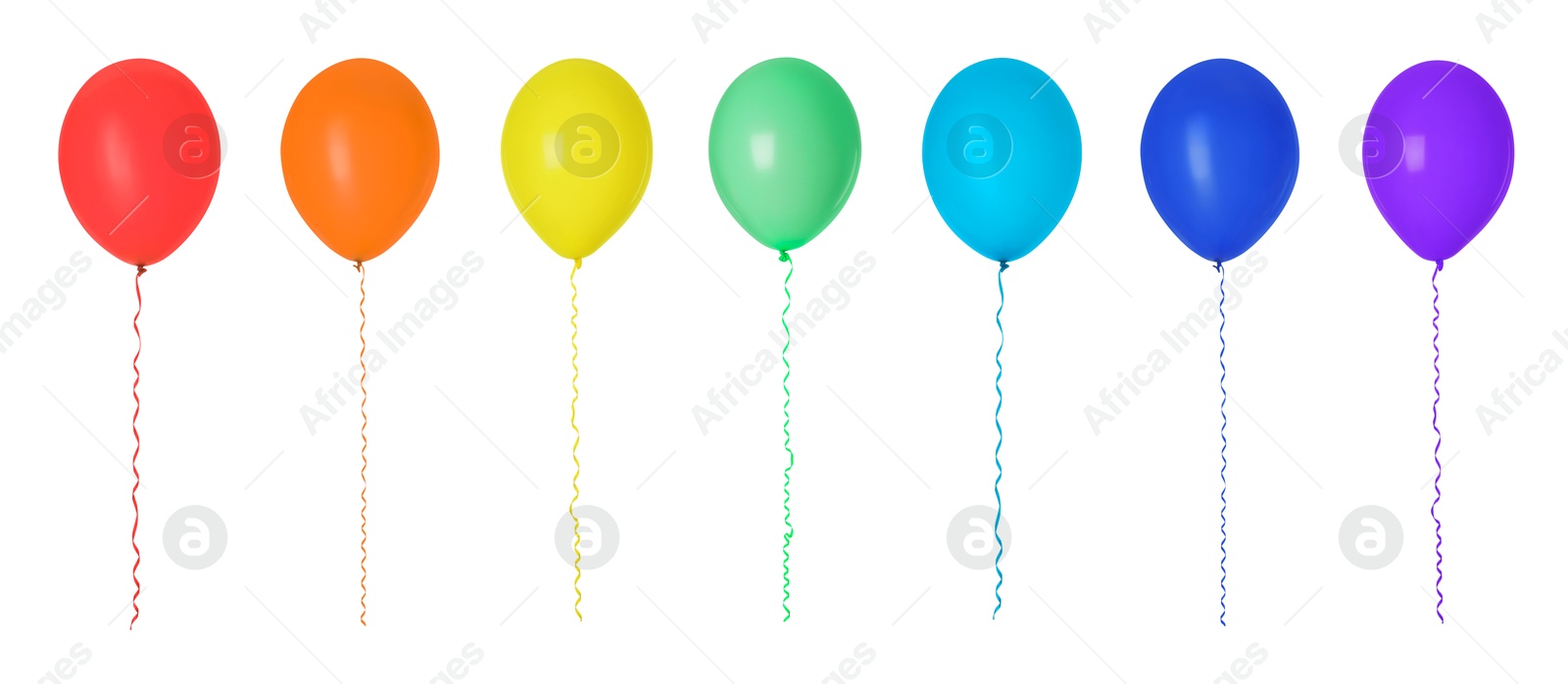 Image of Balloons in different colors isolated on white, set