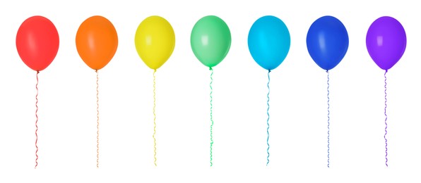 Image of Balloons in different colors isolated on white, set