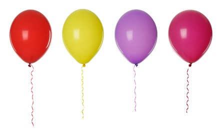 Image of Balloons in different colors isolated on white, set