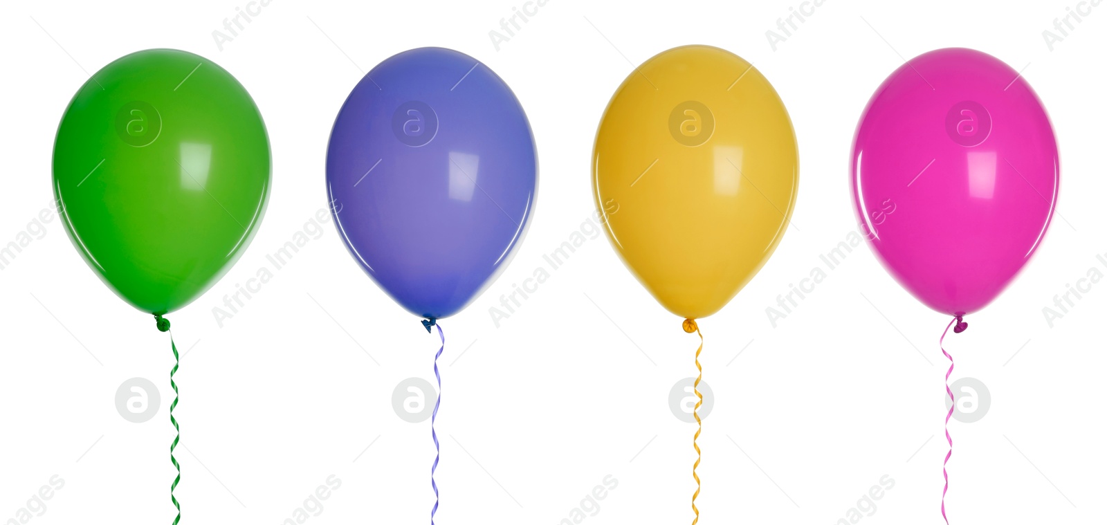 Image of Balloons in different colors isolated on white, set