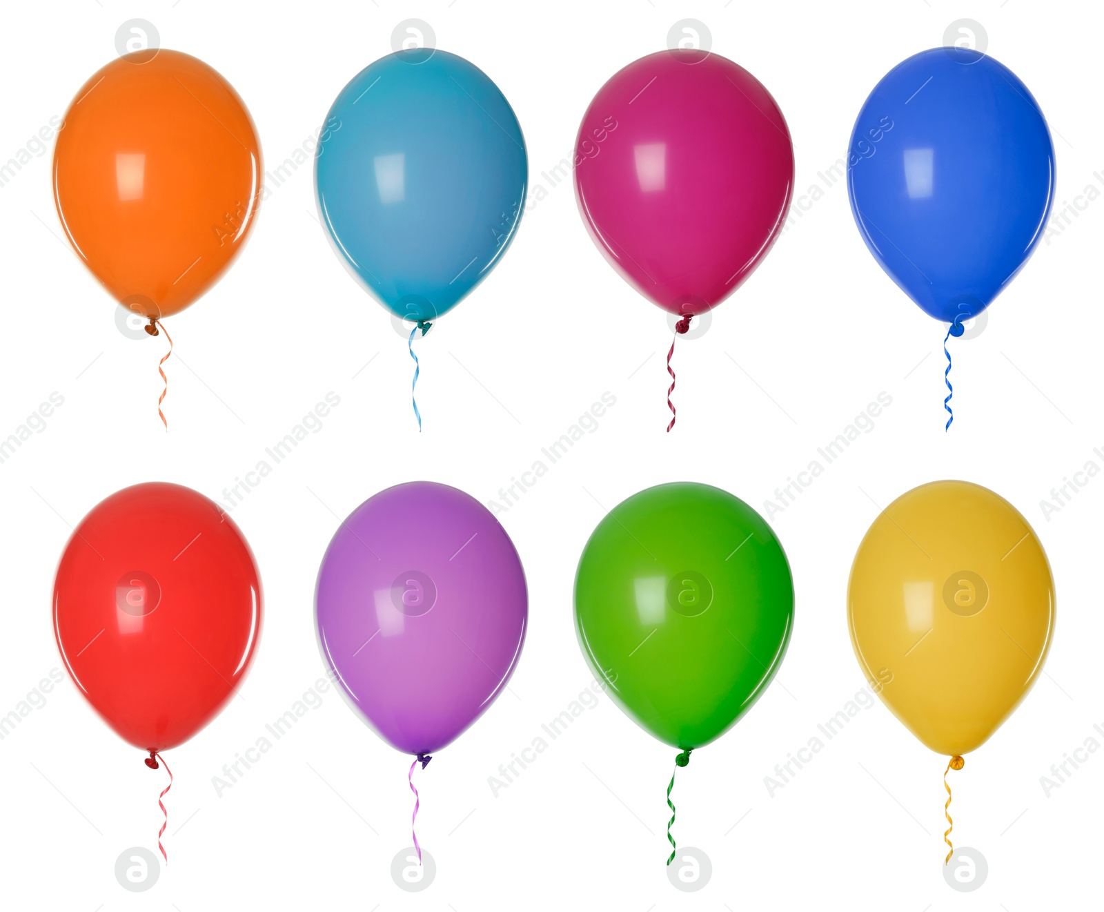 Image of Balloons in different colors isolated on white, set