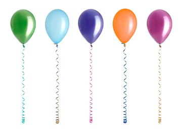 Image of Balloons in different colors isolated on white, set