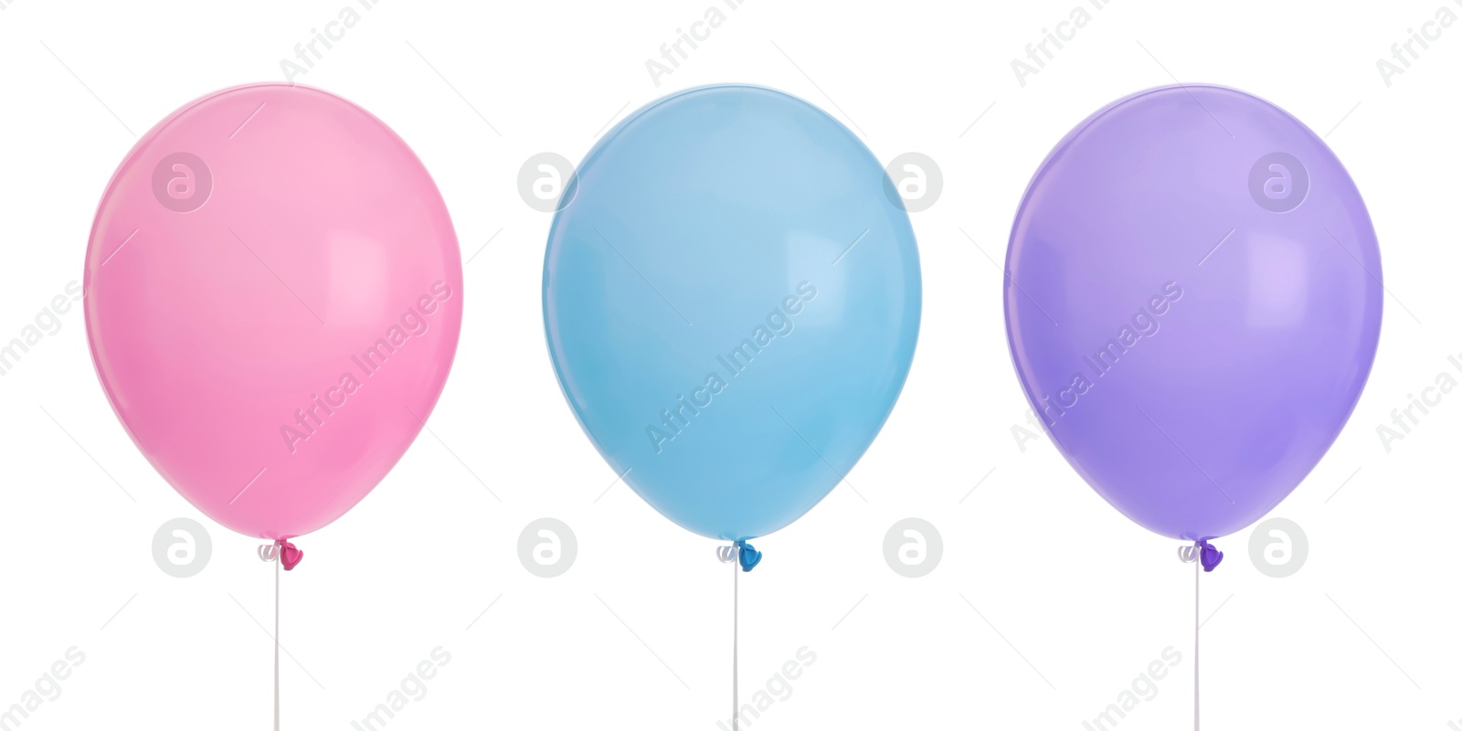 Image of Balloons in different colors isolated on white, set