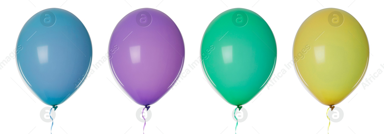 Image of Balloons in different colors isolated on white, set