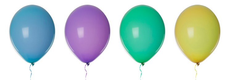 Image of Balloons in different colors isolated on white, set