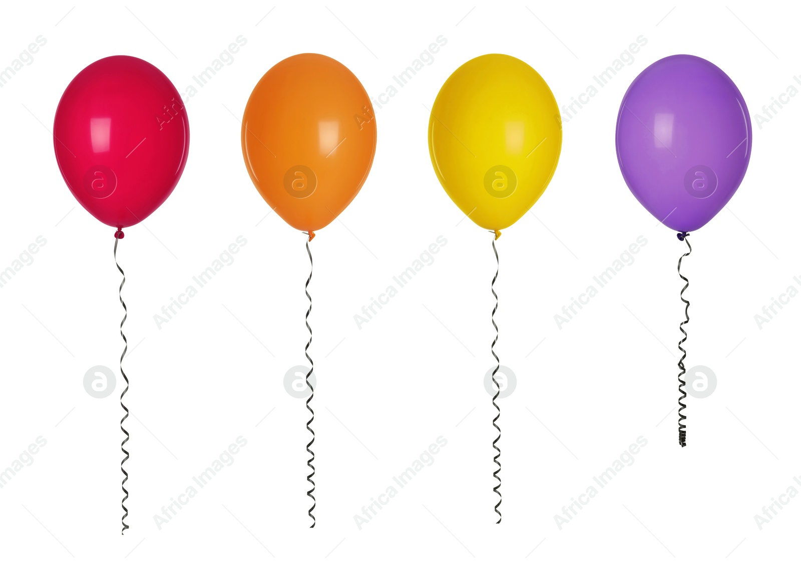 Image of Balloons in different colors isolated on white, set