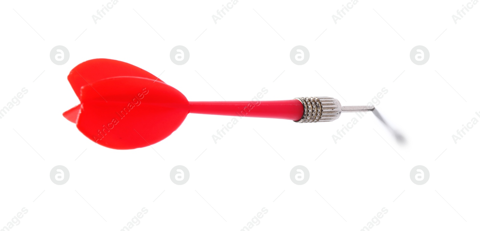 Photo of One red dart arrow isolated on white