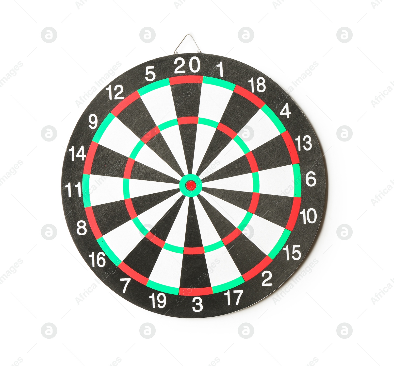 Photo of One dartboard isolated on white. Sports equipment