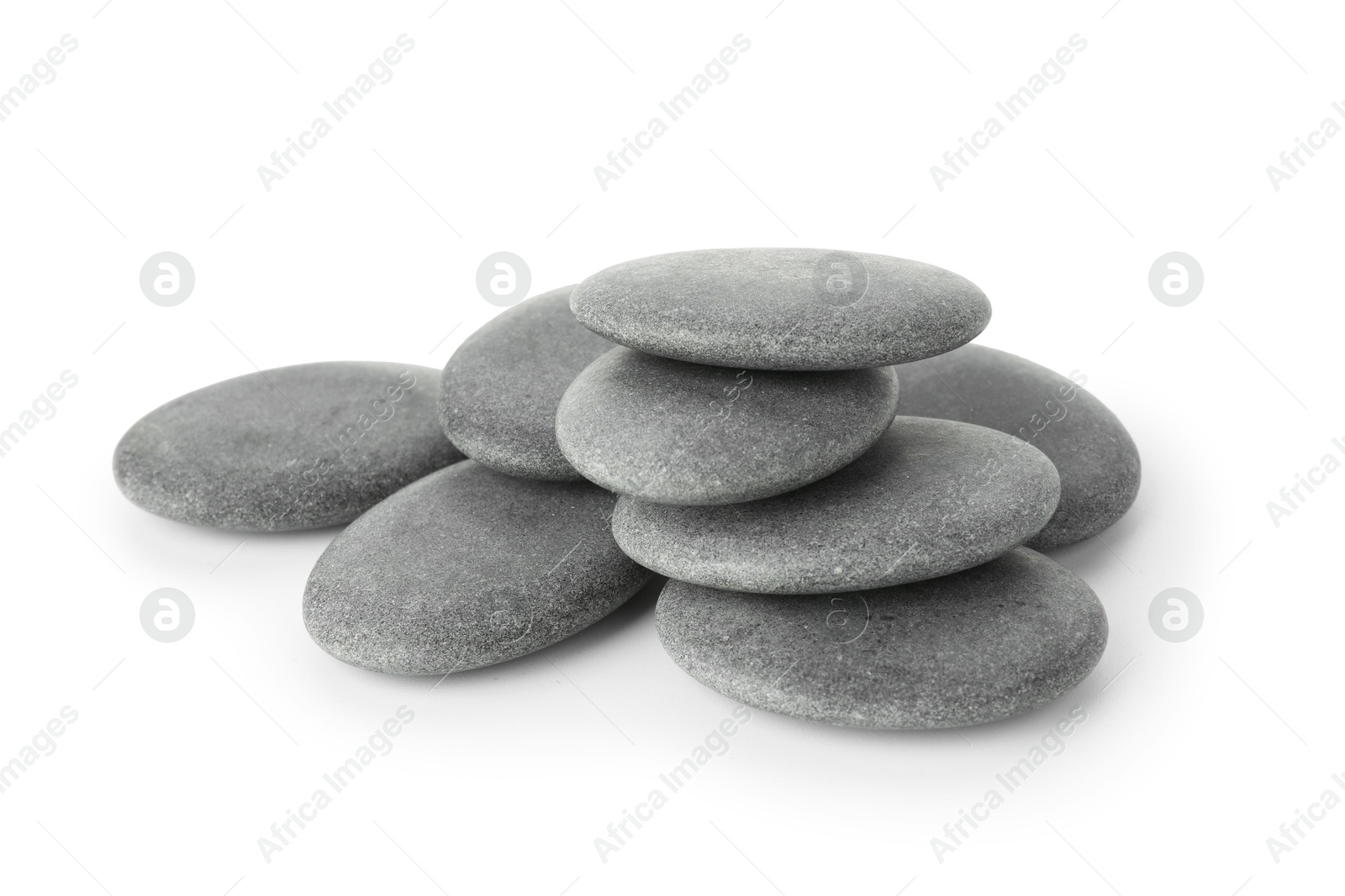 Photo of Spa stones isolated on white. Zen and harmony