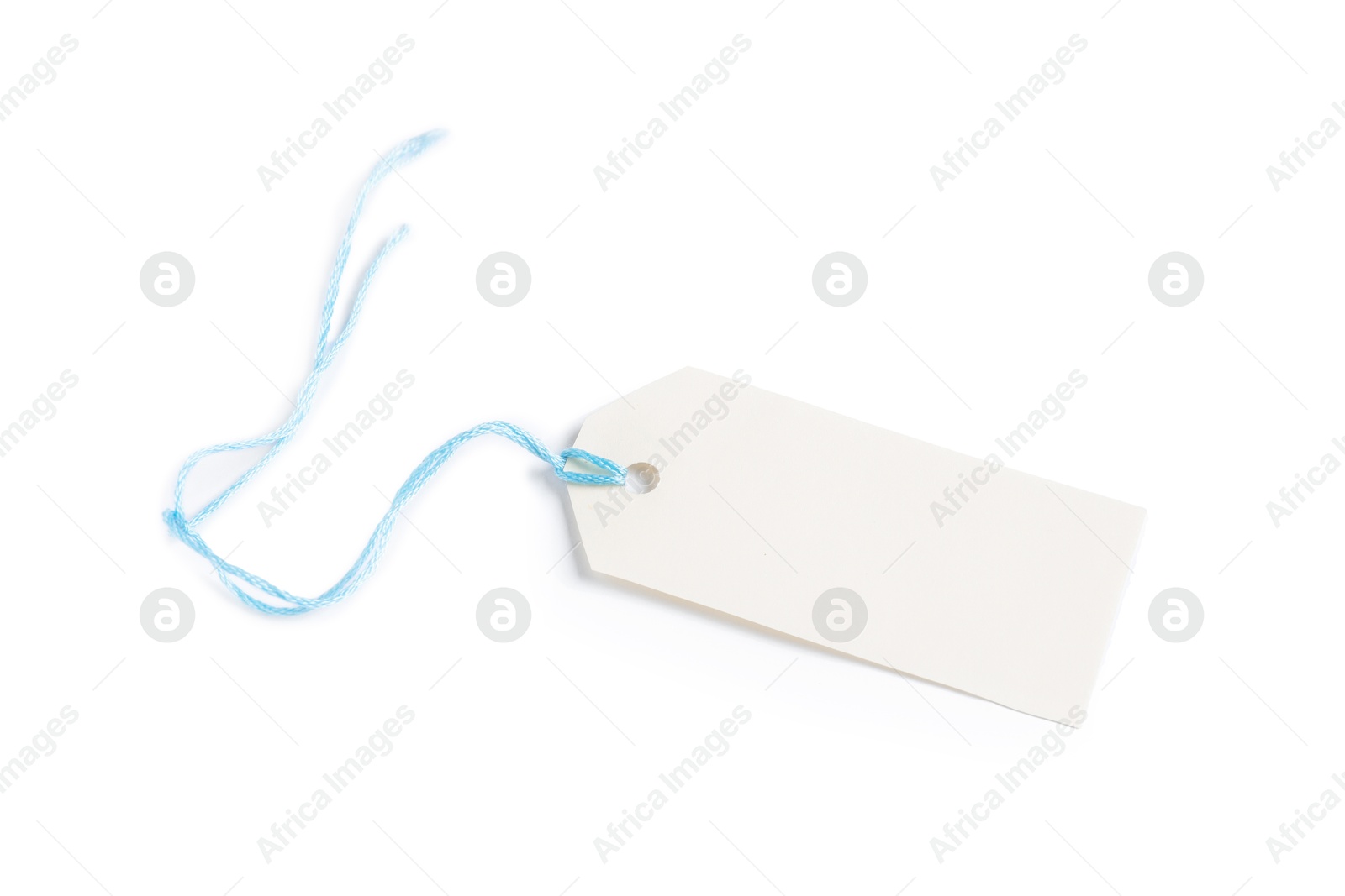 Photo of Blank tag with string isolated on white