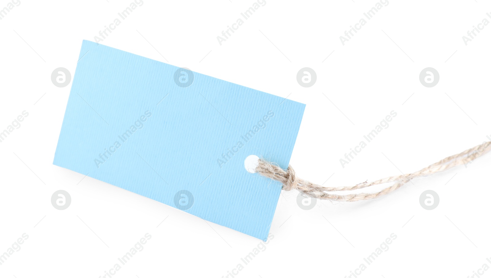 Photo of Blank tag with string isolated on white