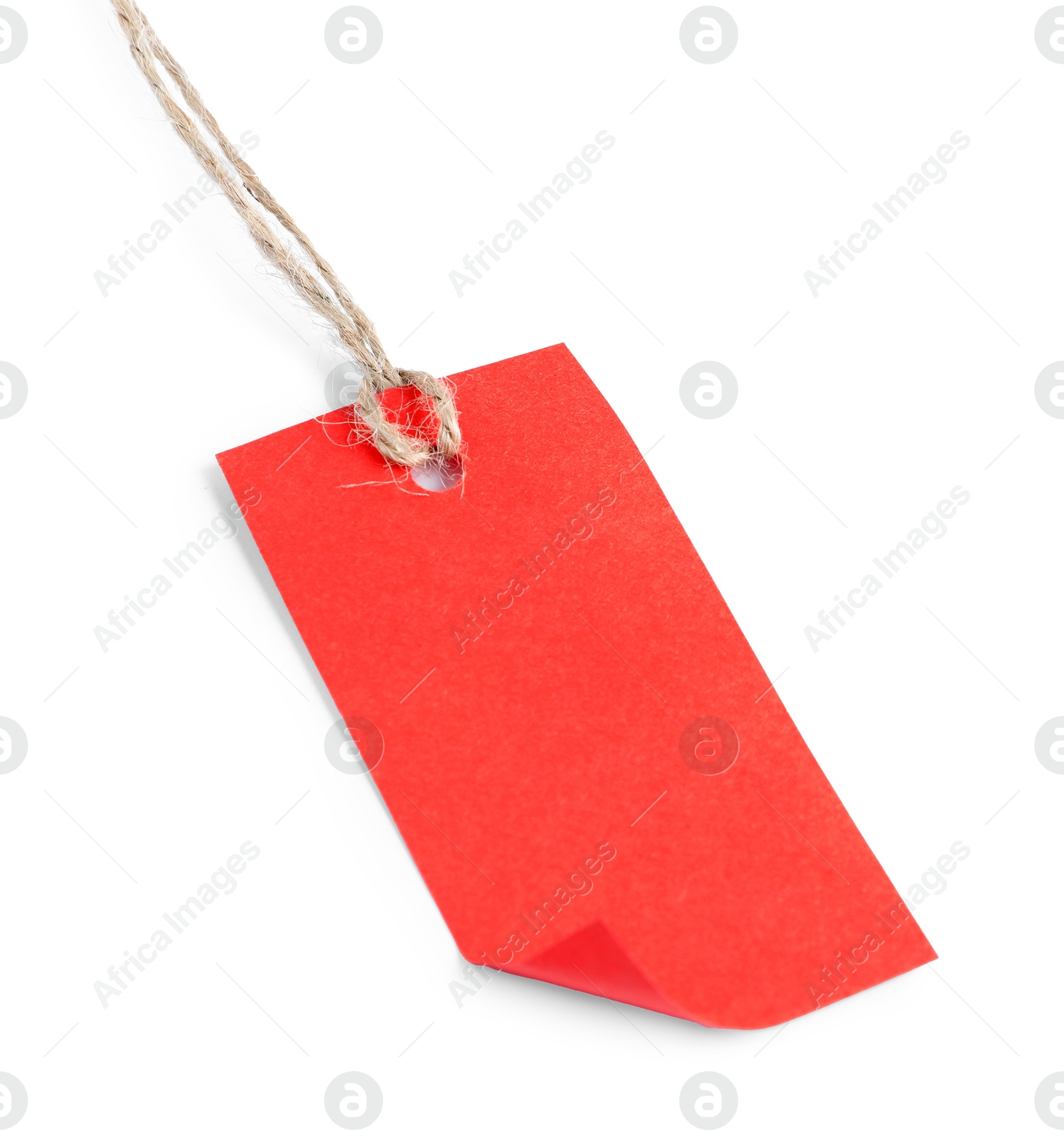 Photo of Blank tag with string isolated on white