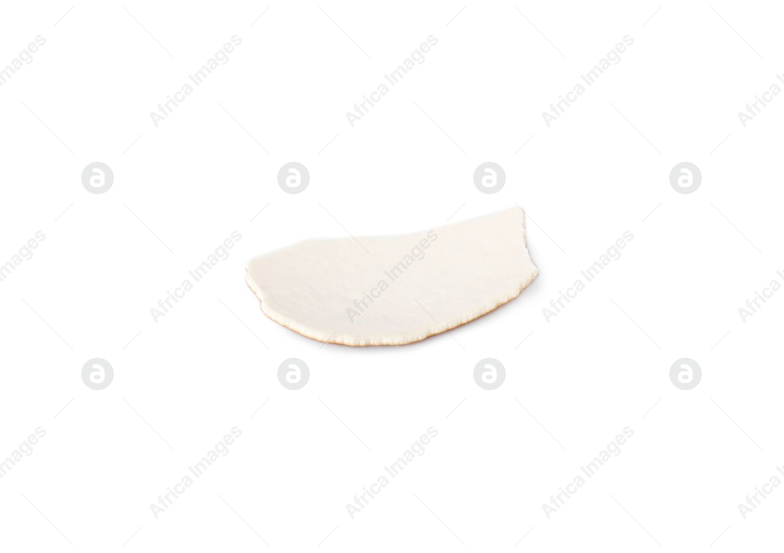 Photo of One piece of broken eggshell isolated on white