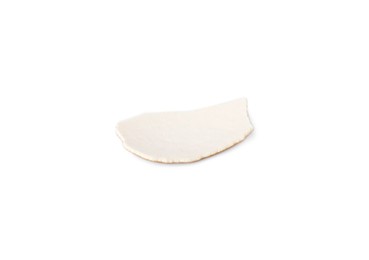 Photo of One piece of broken eggshell isolated on white