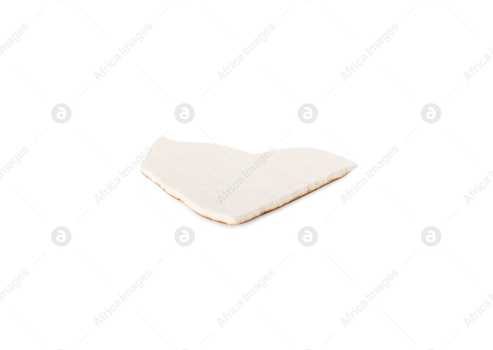 Photo of One piece of broken eggshell isolated on white