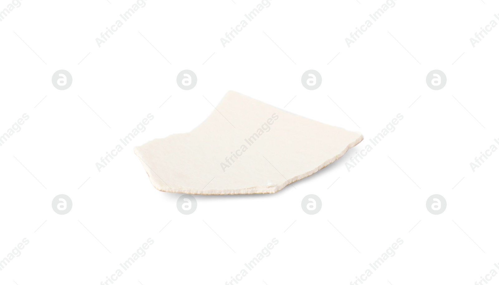 Photo of One piece of broken eggshell isolated on white