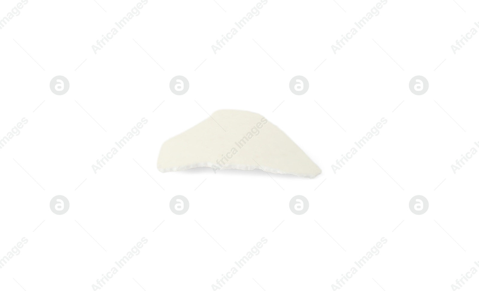 Photo of One piece of broken eggshell isolated on white