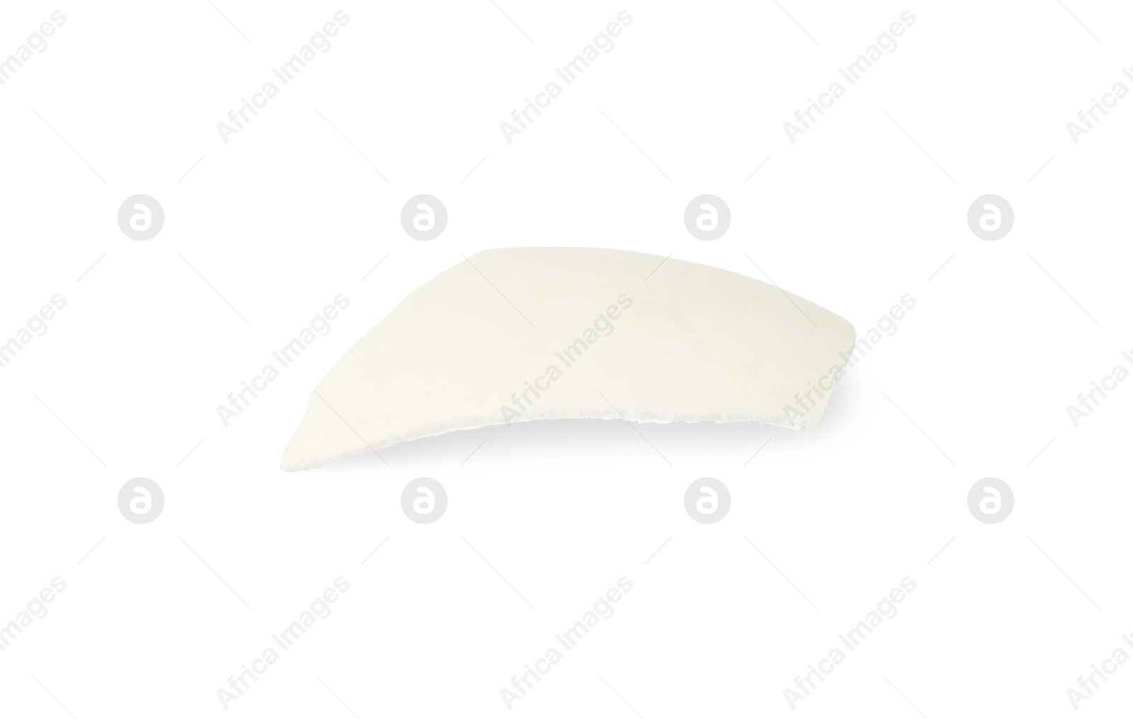 Photo of One piece of broken eggshell isolated on white