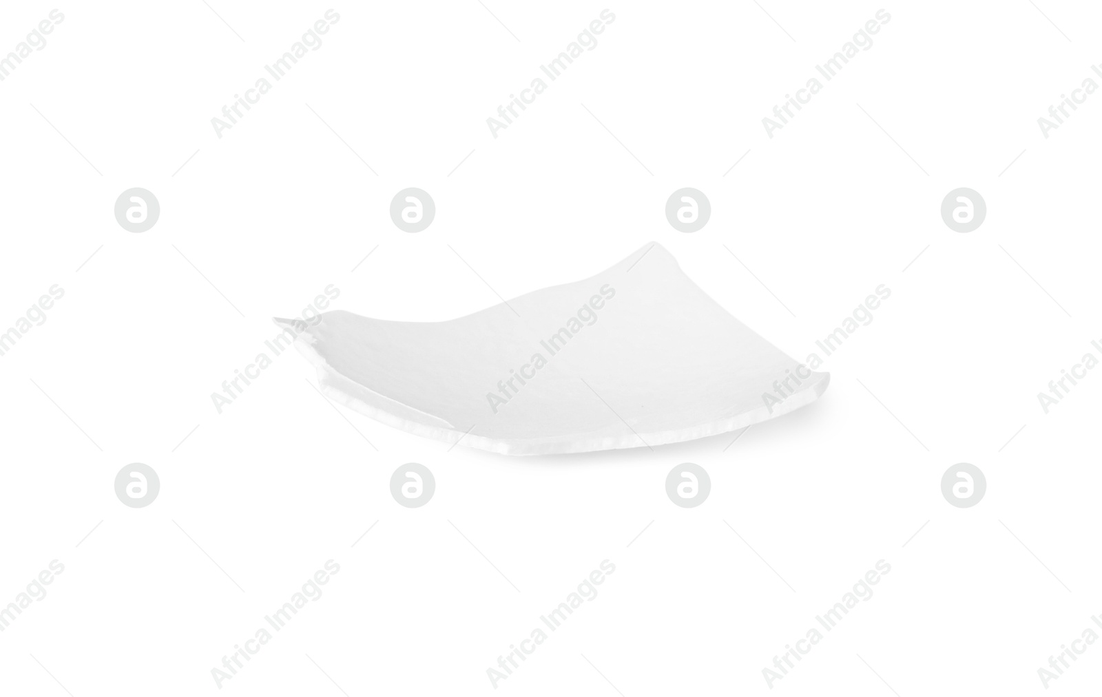 Photo of One piece of broken eggshell isolated on white