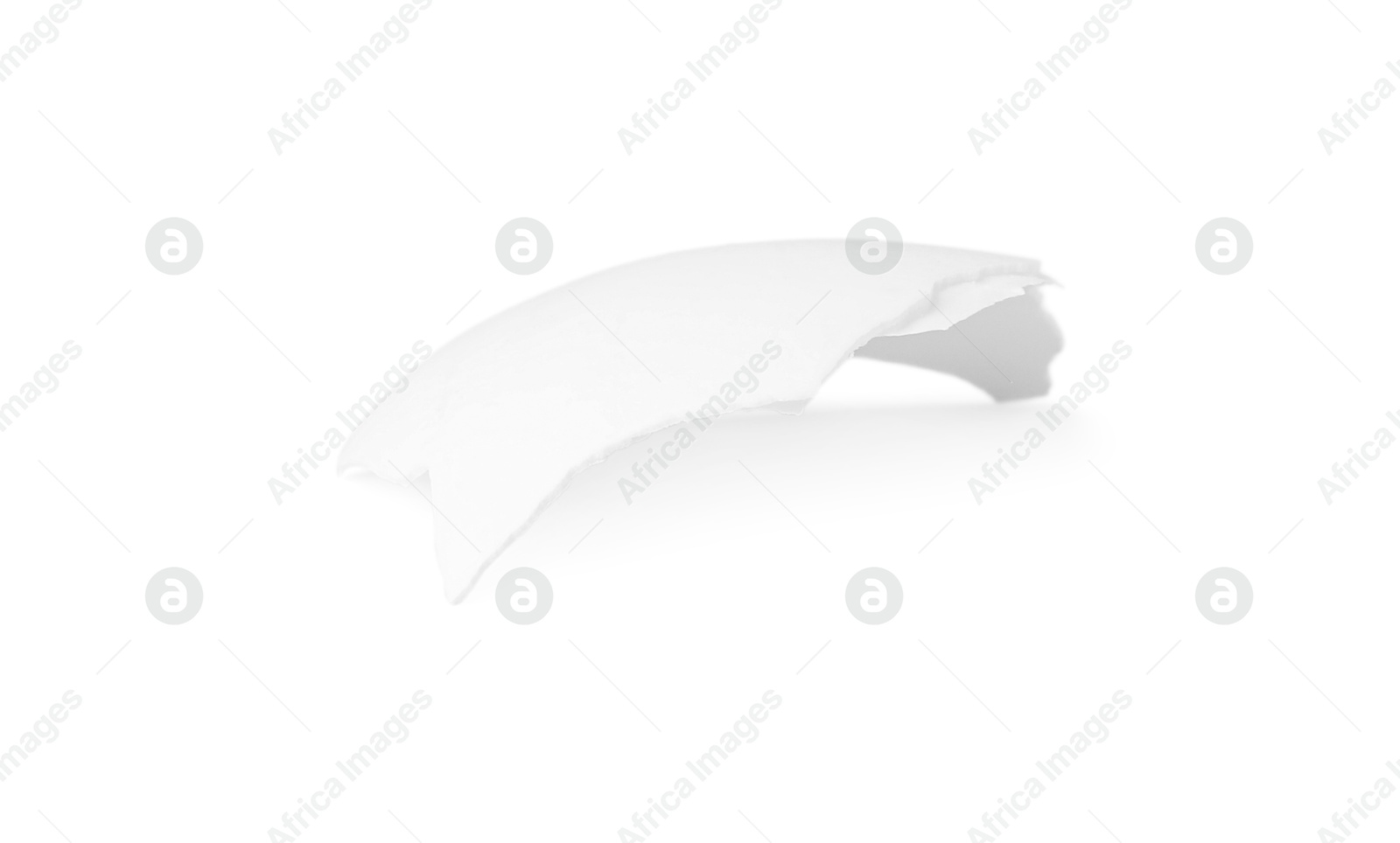 Photo of One piece of broken eggshell isolated on white