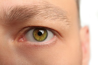 Image of Closeup view of man with green eyes