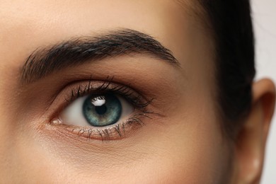 Image of Closeup view of woman with blue eyes