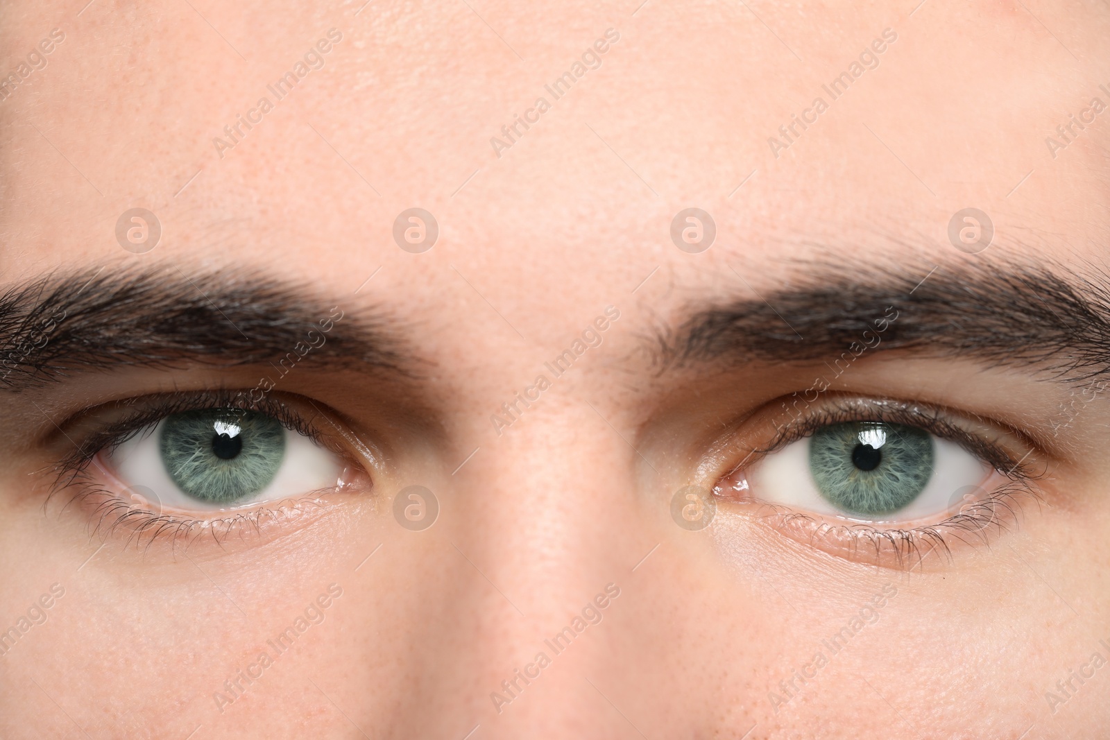 Image of Closeup view of man with blue eyes