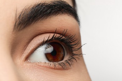 Image of Closeup view of woman with brown eyes