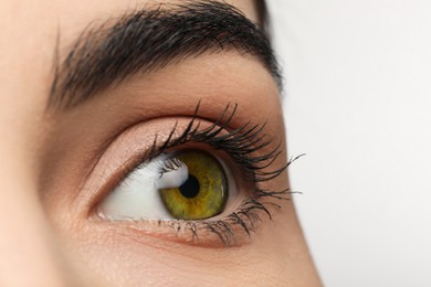 Image of Closeup view of woman with green eyes