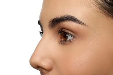 Image of Closeup view of woman with brown eyes