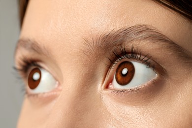 Image of Closeup view of woman with brown eyes