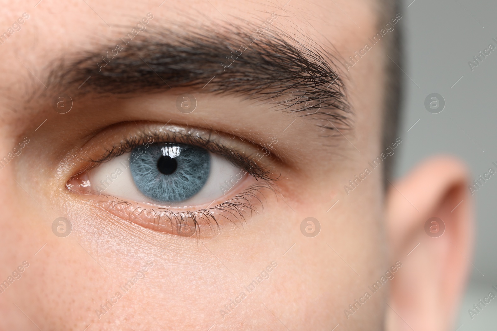 Image of Closeup view of man with blue eyes