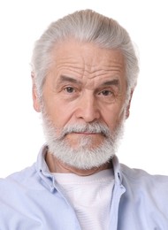 Image of Passport photo. Portrait of man on white background