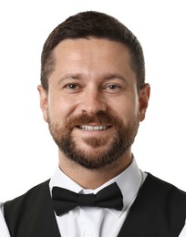 Image of Passport photo. Portrait of man on white background