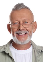 Image of Passport photo. Portrait of man on white background